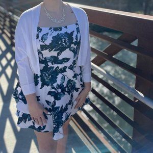 Blue Floral formal dress M